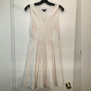 Tommy Hilfiger Tan & White Striped Dress Size 4
